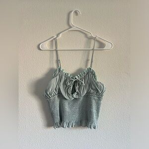 Nectar Clothing Blue Fitted Laced Tank, Size Large